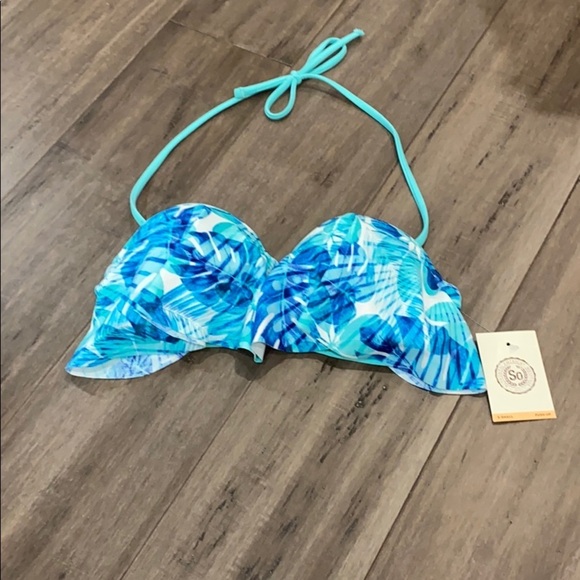 5 for $25 Authentic American Heritage swim top aqua palm - Picture 1 of 5